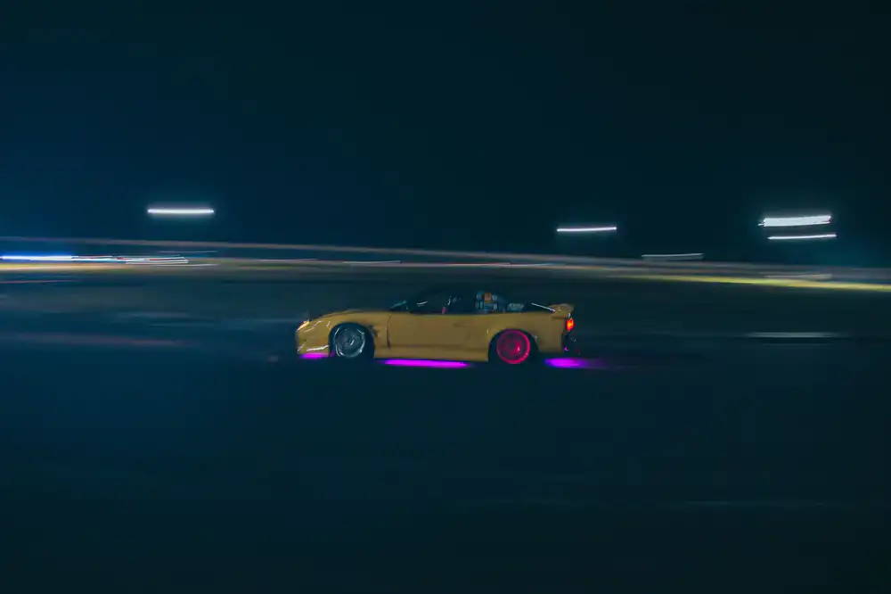 Neon Rush gameplay screenshot showing high-speed racing